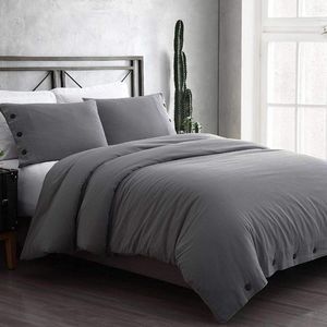 Duvet Cover Set, Luxury Microfiber Grey